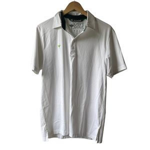 Travis Mathew Men’s Chive Golf White Golf Short Sleeve Polo Shirt, Size: Medium